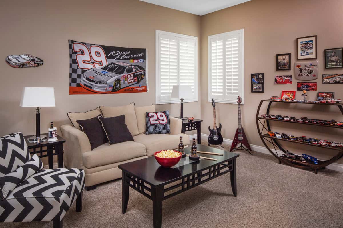 Fort Lauderdale man cave with shutters